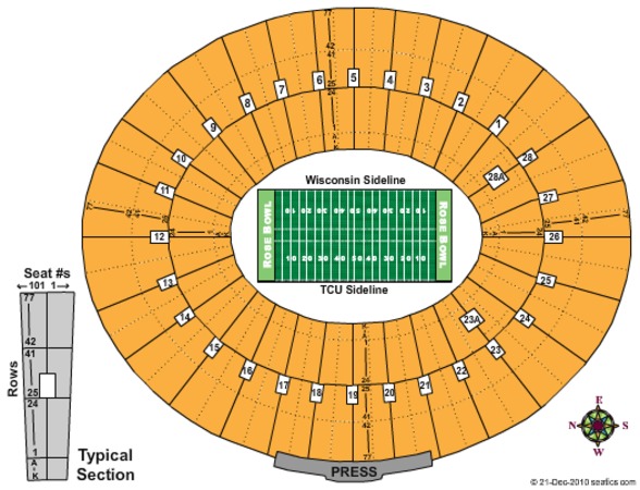 rose bowl tickets in pasadena california rose bowl rose bowl game 2018 seating chart