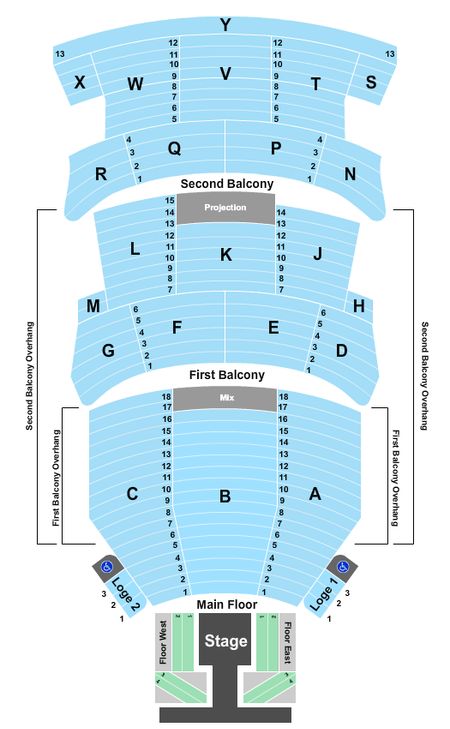 Burton Cummings Theatre Endstage w/Floor W-E