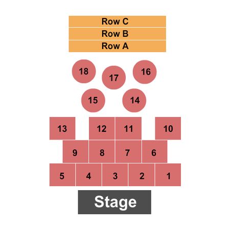 Black Box Theater at Topeka Performing Arts Center Endstage tables & Rows A-C