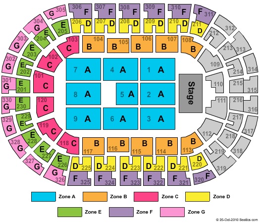 Chesapeake Energy Arena Tickets In Oklahoma City Seating Chesapeake Energy Arena End Stage Zone