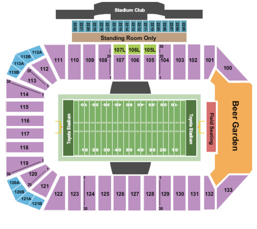 Toyota Stadium Tickets In Frisco Texas Seating Toyota Stadium Football