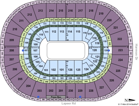 palace of auburn hills tickets in auburn hills michigan palace of auburn hills michigan seating chart