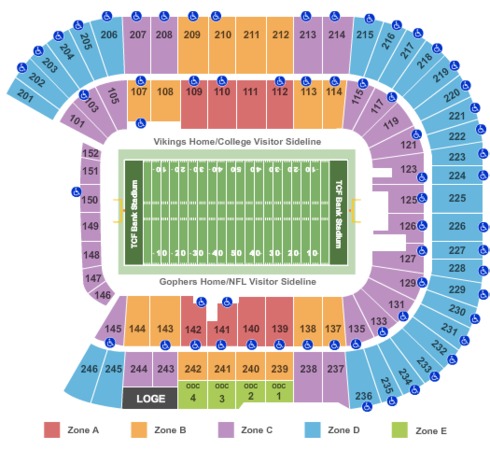 tcf bank stadium seating tcf bank stadium seating