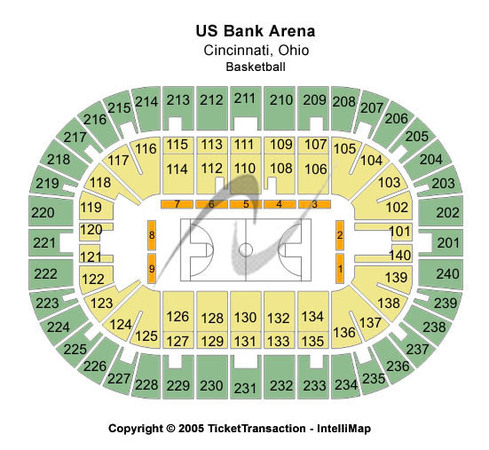 Us Bank Arena Tickets In Cincinnati Ohio Seating Us Bank Arena Basketball