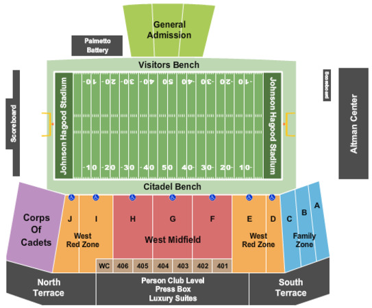 johnson hagood stadium tickets in charleston south furman basketball seating chart