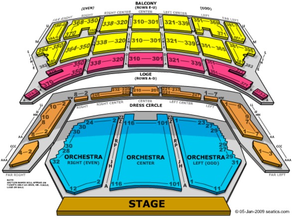 oriental theatre ford center for the performing arts tickets in ford center seating chart