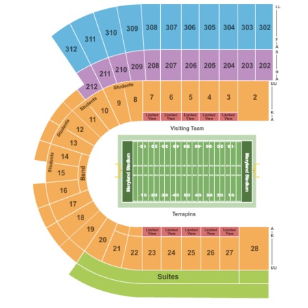 byrd stadium tickets in college park maryland byrd byrd stadium seating chart