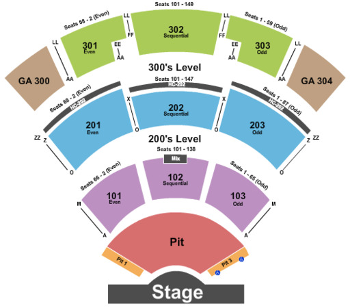 St. Augustine Amphitheatre Endstage GA & Reserved Pits