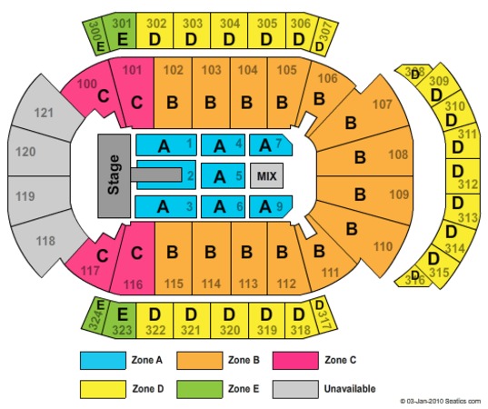 jacksonville veterans memorial arena tickets in jacksonville florida veterans memorial arena seating chart